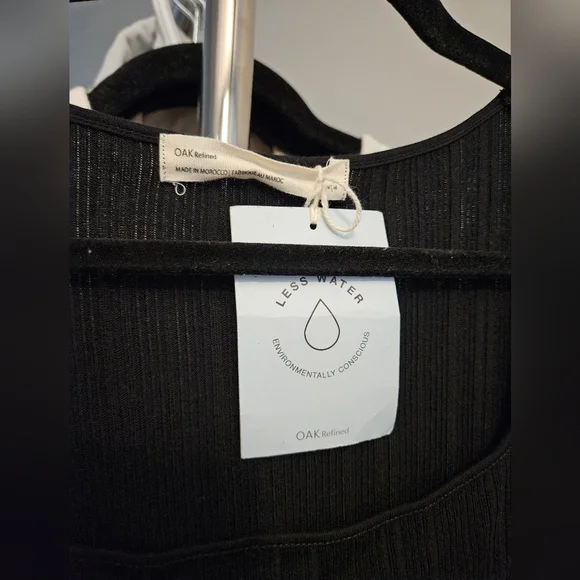 Oak + Fort - NWT Elegant Black Square Neck Dress - Size Medium - Picture 2 of 7